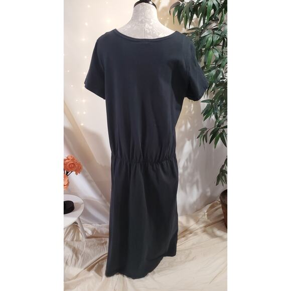 Vtg 90s Studio Ease Kitty Cat Short Sleeve Maxi Dress Size XL Black White Cotton - Picture 3 of 8